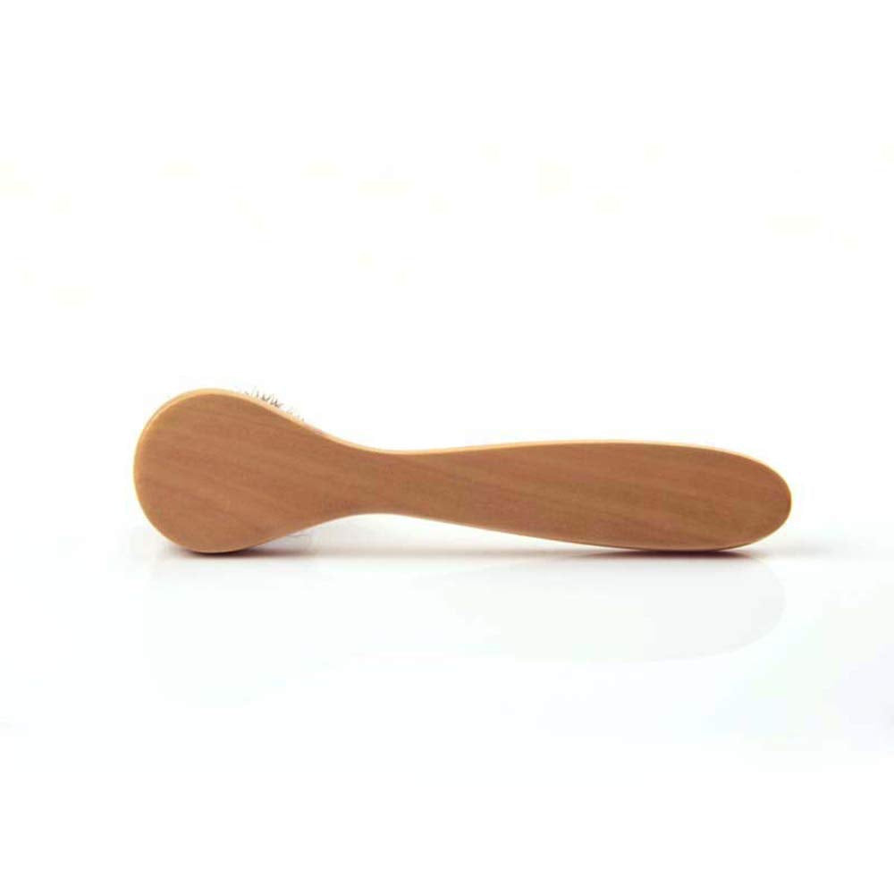 Natural Soft Wool Bristles Dry Facial Cleansing Brush, 6" Face Skin Care Exfoliating Scrub Brush, 2 Pack Wood Handle Face Brush Cleanser.
