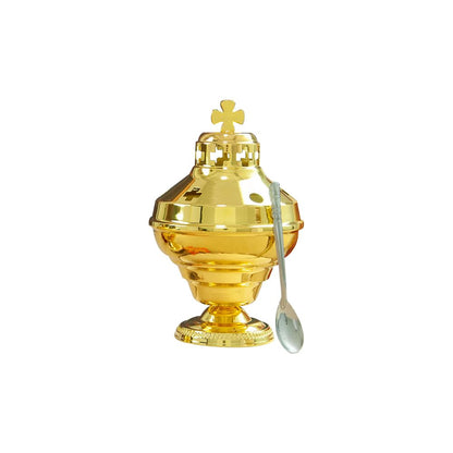 RZRHMUHN Orthodox Church Mass Supplies Greek Style Incense Burner Holy Grail with Spoon Religious Gift Altar Decoration (Incense Burner)