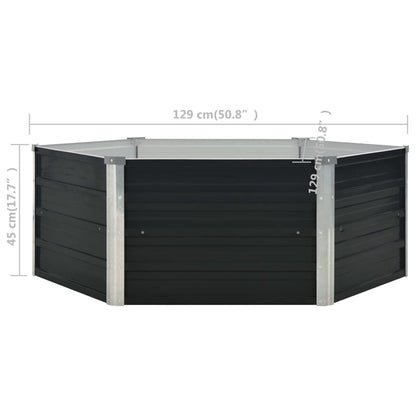 Logeirevo Outdoor Metal Raised Garden Bed for Vegetables, Flowers, Herbs, Galvanized Planter Raised Garden Boxes Outdoor, Anthracite 50.8"x50.8"x17.7" Galvanized Steel,-1204