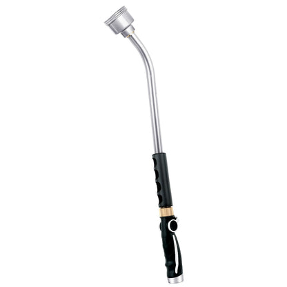 RESTMO Long Watering Wand, 24 Inches Gentle Soft Full Shower Sprayer Wand with Thumb Flow Control, Heavy Duty Metal Hose Wand for Hanging Baskets, Shrubs, Plants, Flowers, Garden and Lawn, Silver