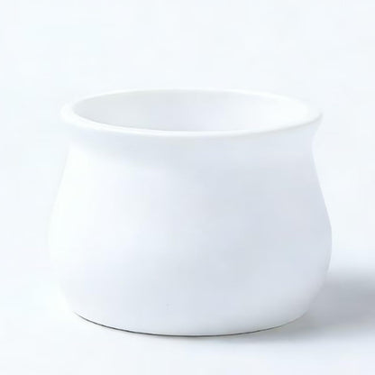 LoeJan Small Plant Pots, Plastic Flower pots, Planters with Drainage Holes and Saucers for Flowers Plants, White