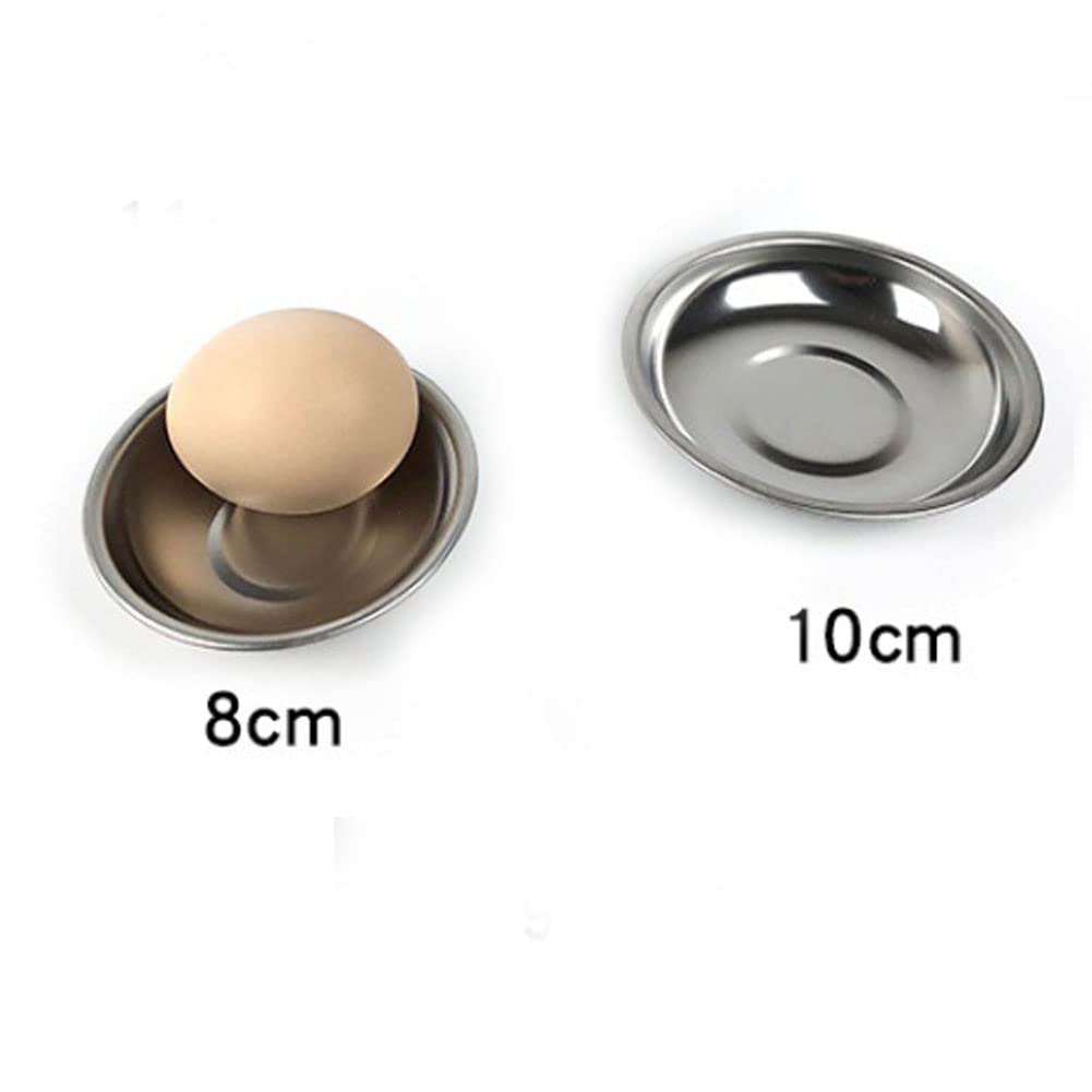 esowemsn 10PCS Stainless Steel Sauce Dishes Mini Appetizer Serving Plates 3inch Round Seasoning Dishes Sushi Dipping Bowl for Home Kitchen Restaurant