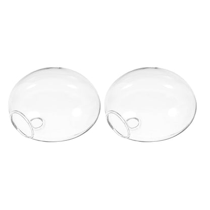 Homoyoyo 2pcs Glass Wall Hanging Hydroponic Vase Set, Flat Glass Planter for Indoor Plants, Decorative Wall-Mounted Terrarium Container for Home and Office