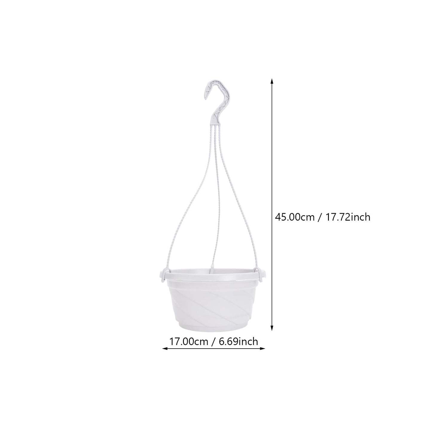 DOITOOL 10 Sets Hanging Planter Basket with Drainage Hole Round Flower Plant Pot Fence Railing Wall Planter for Ferns Ivy Crawling Plants Indoor Outdoor White