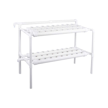 LAPOND Hydroponics Growing System Kit,54 Plant Sites 2 Layers Food-Grade PVC-U Pipes Hydroponic Grow Kit Gardening System with Water Pump, Timer,Net Pots and Sponge for Vegetables,Fruits,Herb