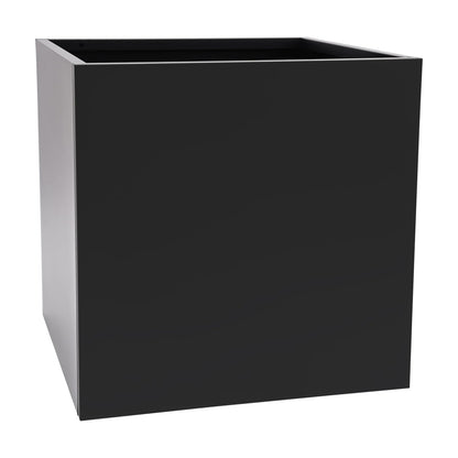 Kreiaoer Steel Planter Box Metal Square Indoor Outdoor Planters Heavy Duty Cube Flower Pot for Vegetables, Herbs, Flowers, Patio, Deck, Yard, Garden (Black, 26" L x 26" W x 26" H)