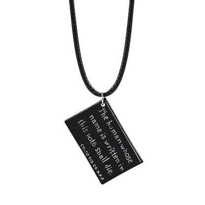 dyadetn 4 PCS Set Notebook L Necklace Book Chain Feather Pen Anime Accessories for Teens Dress Up Lovers