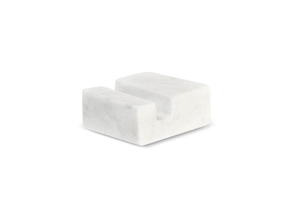 NIANWUDU Miscellany Square Business Card Holder White Carrara Marble