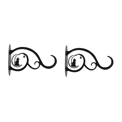 SEWOART 2pcs Wrought Iron Flower Stand Hook Wall Plant Hook Shelf Holders Planter Holder Rustic Decor Metal Balusters Plant Wall Bracket Mount Planter Fence Decor Lantern Hanging
