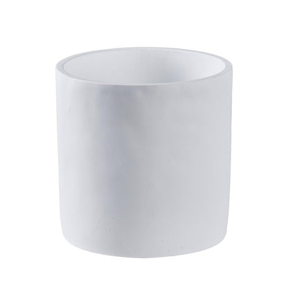 SANDYBAYTAS 11 Inch Pot for Plants, Large Cement Planter with Drainage Hole, Mid-Century Modern Concrete Flower Pots for Home Decor, Office & Outdoor (White)