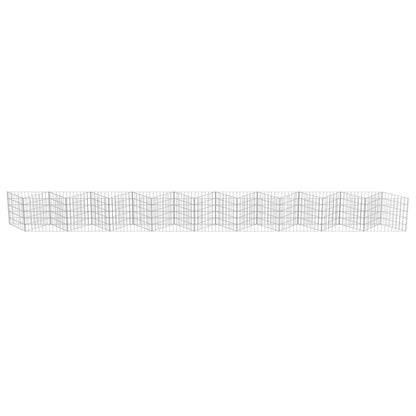 vidaXL Gabion Basket for Garden, Galvanised Steel Gabion Planter, Gabion Raised Bed, High Load Capacity, 248''x11,8x19,7''