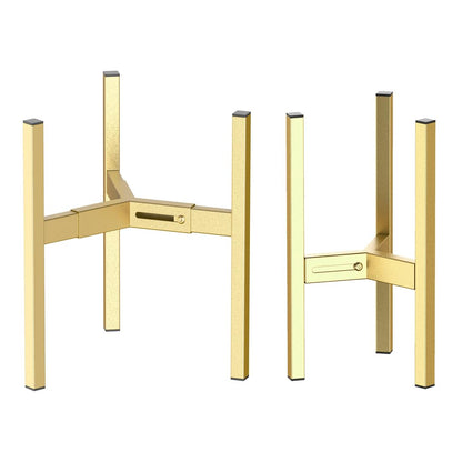 BSTMAI Metal Plant Stand, Adjustable Size Fits 10 12 13 14 15 16 Inches Large Planter Pot,Mid Century Expandable Plant Holder Indoor Outdoor Corner (HeavyGold-III, Fits all pots between 8" and 16")