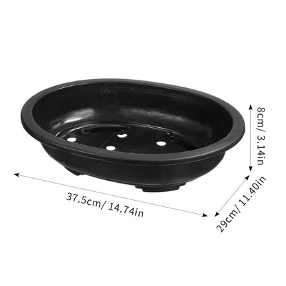 Kisangel 6pcs Large Oval Gardening Pots Plastic Plant Containers with Drainage Holes for Outdoor Indoor Flower Pots Planters Suitable for Garden and Patio Use