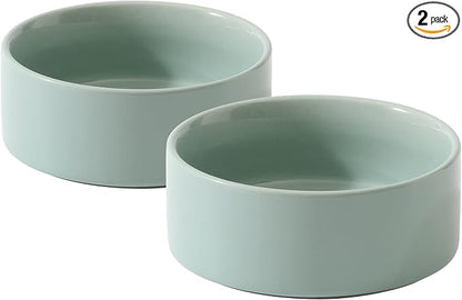 Havniva Cat Bowls Water Bowl Set of Two, 6.1” Ceramic Cat Food and Water Bowl Whisker Friendly Pet Food Bowls for Indoor Cats, Wide Cat Water Dish Prevent Whisker Fatigue Non Slip Cat Feeder