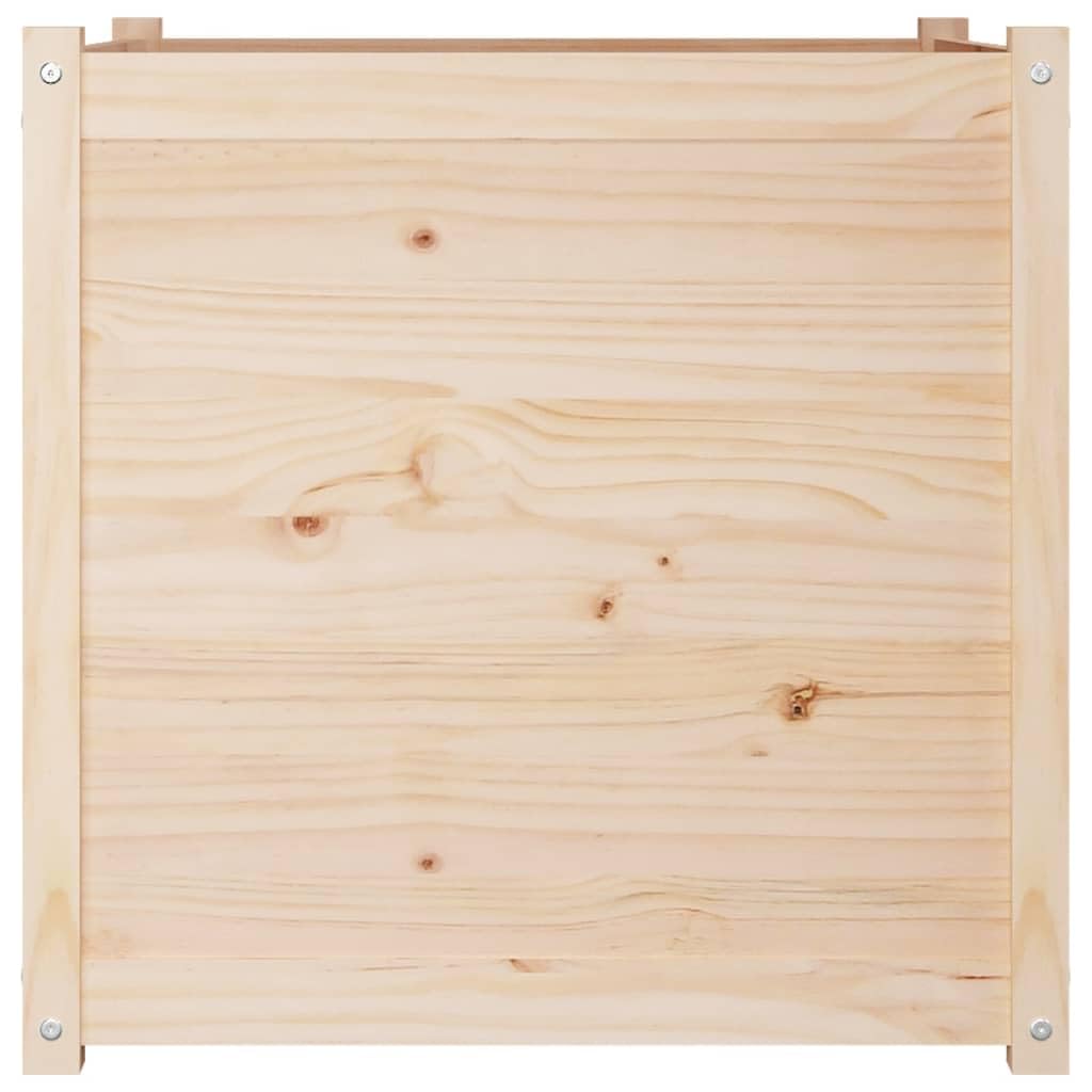 FMPGJLYH Square Garden Planter Box 27.6 in Solid Pinewood Outdoor Raised Flower Bed for Patio Deck Balcony Vegetable Herb Planting