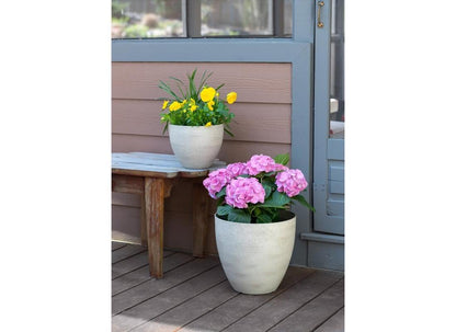 Southern Patio Planter Egg WHT STN 9"