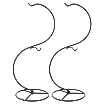 GRADENEVE 2pcs S-shaped Iron Terrarium Holder Stand for Indoor Plants, Hanging Glass Globe Pot Display Rack, Small Metal Plant Stand for Home Décor and Micro Landscape