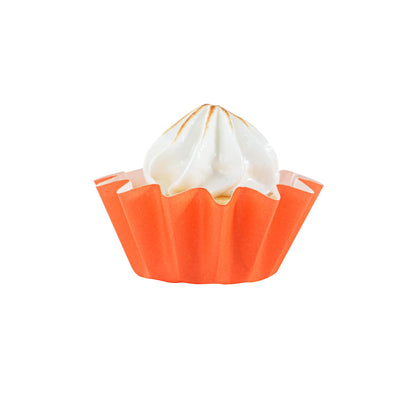 Restaurantware Paper Baking Cups 200 Count 0.4 Ounce Paper Greaseproof Muffin Liners, 2 Inches Disposable Baking Cups Flared Design Tangerine for Oven and Freezer Use