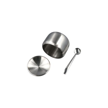 zaoalife Sugar Bowls 430ml Stainless Steel Sugar Bowl with Lid and Spoon Salt Pepper Spices Bowl Spice Jar Seasoning Pot Condiment Container for Home Kitchen