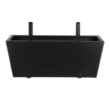 BIRDROCK HOME 1pk Metal Railing Planter - Balcony Flower Box - Deck Rail Boxes - House Apartment Plant Pot - Black