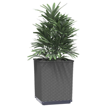 Todiikf Planter Box Set 2 Pack 11.8x11.8x14.6 in. Black Square PP Outdoor Garden Planter Boxes for Balcony, Patio & Garden