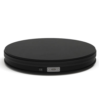YVV Rotating Display Stand 9.84 Inch, 360° Motorized Turntable Display, USB Powered Spinning Display Platform for Product Photography, Jewelry, Shoes, 22 lbs Load, Black Electric Display Base