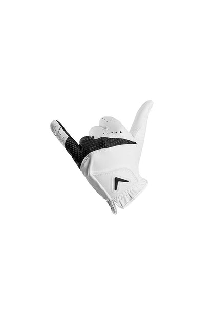 Callaway Golf Weather Spann Glove (Worn on Left Hand,White,Large,Cadet (Short Fingers))