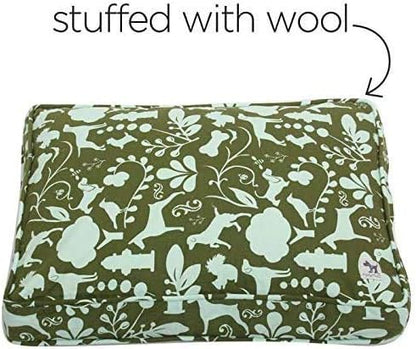 Molly Mutt Sheepy Wool-Filled Crate Pad, GOTS-Certified 100% Organic Cotton Canvas Cover with Soft 100% Natural Wool Insert, Ideal for Dog Bed or Kennel, Amarillo by Morning, 36" x 24" x 2.5"