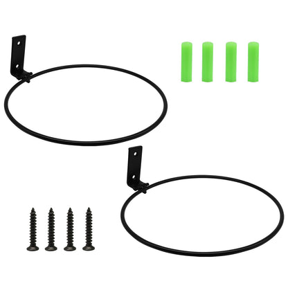 SOVNSG 2 Pack 8 Inch Flower Pot Holder Ring, Black Wall Flower Pot Holder Ring Plant Hanger for Succulents, Herbs, Indoor/Outdoor Wall Mount