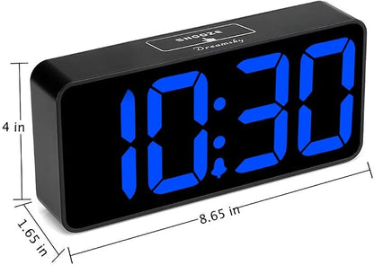 DreamSky Large Digital Alarm Clock Big Number for Seniors/Visually Impaired | 9 Inches Electric Clocks for Bedroom, Jumbo Display Fully Dimmable Brightness, USB Ports, Adjustable Alarm Volume