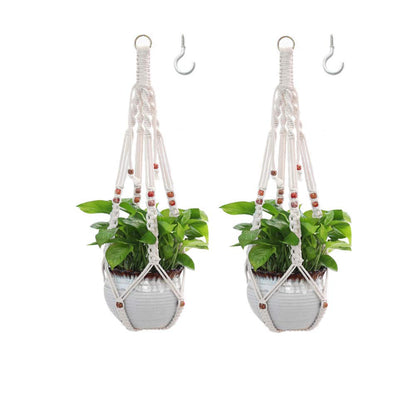 Belit 2 Pack Macrame Plant Hangers Indoor Hanging Planter Basket Decorative Flower Pot Holder Rope for Indoor Outdoor Home Decor