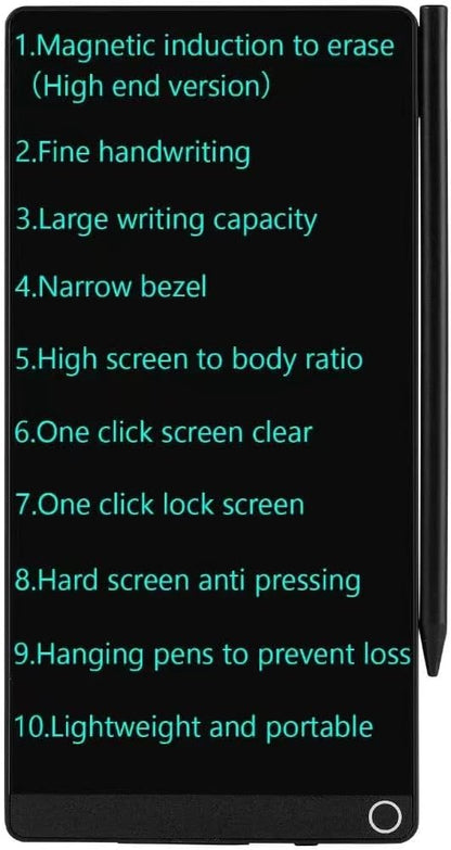 Mini LCD Writing Tablet Updated, 6.5in Erasable Reusable Electronic Drawing Pads, Electronic scratchpad, Hanging pens (Black)