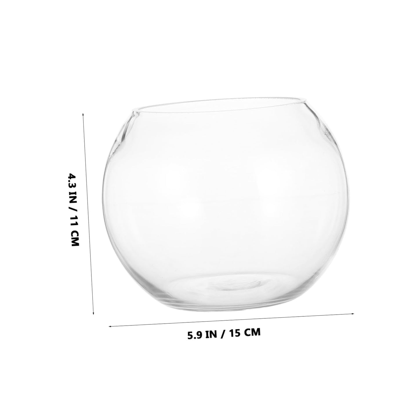 Zerodeko Transparent Glass Hydroponics Vase Smooth Rounded Decorative Flower Holder for Home Office Hotel Creative Terrarium Bowl for Plants and Fish Ornament