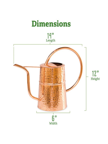 Gardener’s Supply Company Copper Plated Indoor Watering Can | 3 Quart Water Capacity, Decorative Copper-Plated Steel with Easy Pour Curved Spout for Houseplants, Succulents, Seeds, and Herbs
