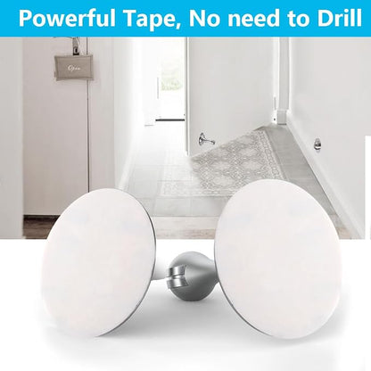 WINONLY Door Stopper, Magnetic Door Stop, Stainless Steel, Magnetic Door Catch, 3M Double-Sided Adhesive Tape, No Drilling, Screws for Stronger Mount, Hold Your Door Open, 1 Pack to Have a Try