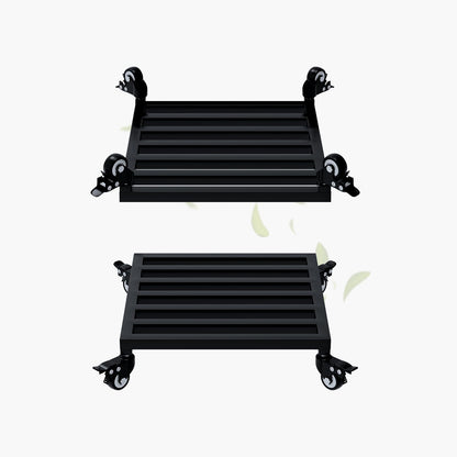 Zhongma 2 Pack 14" x14"x 3.5"H Square Plant Caddy with Wheels, Fully Assembled, Heavy Duty Construction, 300 Lbs Capacity, Load-Bearing Wheels with Brakes, No Installation Required