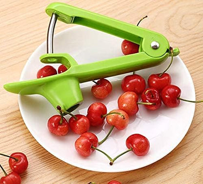 Cherry Pitter Tool, Cherry Pit Remover Tool, Cherry Picker, Fruit Core Remover Design for Make Delicious Cherries Dishes and Cocktail Cherries (Green)
