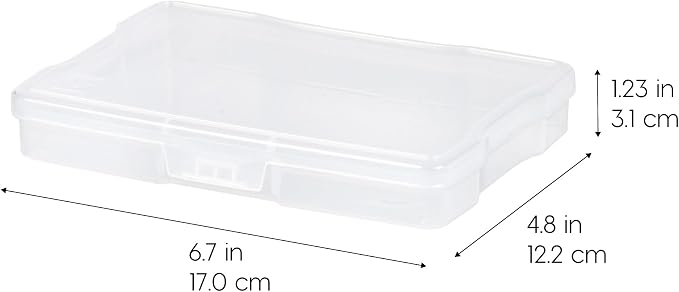 IRIS USA 4" x 6" |Made in USA| 10-Pack Photo Storage Box Organizer Containers for Pictures, Tasks, Stickers, Ephemera, & Flashcards - Clear