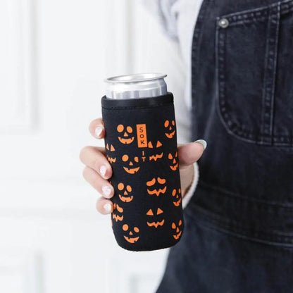Sok It CanSok Sleeve for Beer & Soda Insulated Neoprene Cover (Fright Night Lights, 12oz Slim Can Sleeve)