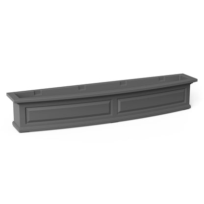 Mayne Inc. Nantucket 5ft Window Box - Graphite Grey - 60in L x 11.5in W x 10in H - with 6.5 Gallon Built-in Water Reservoir (4832-GRG)