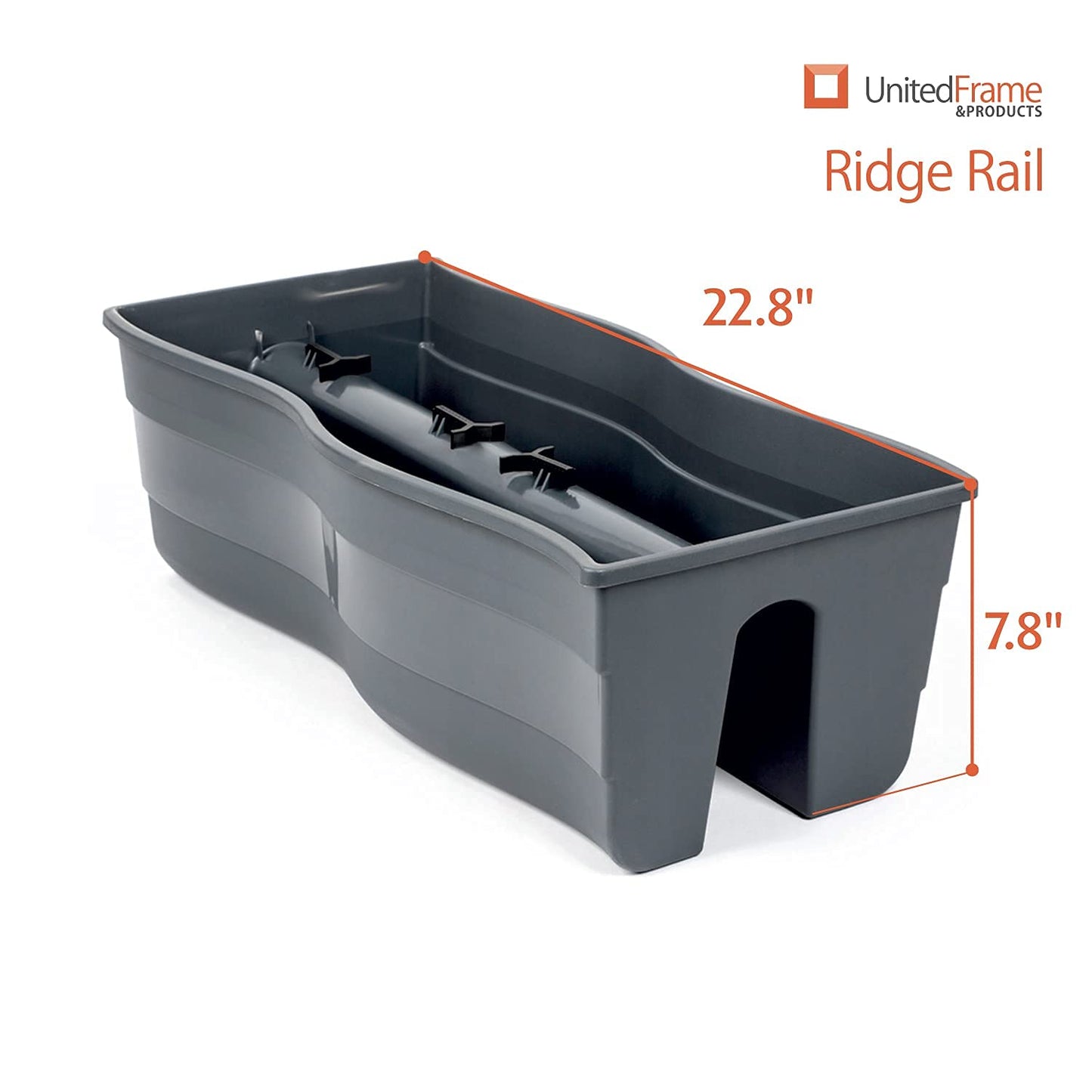 Ridge Rail Long Rectangular Flower Pot, Indoor/Outdoor Hanging Rail Planter Lightweight & Weatherproof Flower Box - Balcony Planters for Railing and Fence Patio, Deck 2 Pack (Grey)