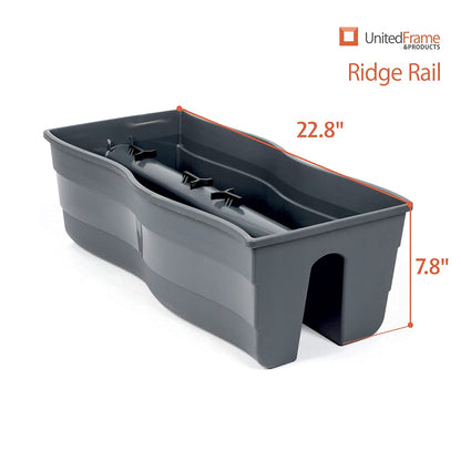 Ridge Rail Long Rectangular Flower Pot, Indoor/Outdoor Hanging Rail Planter Lightweight & Weatherproof Flower Box - Balcony Planters for Railing and Fence Patio, Deck 2 Pack (Grey)
