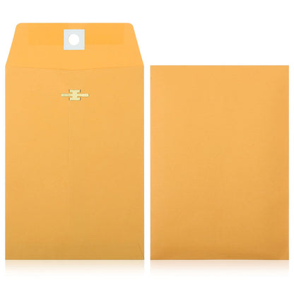Zonon 100 Pieces, 9 x 12 Clasp Envelopes, 3 Sizes 9'' x 12'', 6'' x 9'', 5 ''x 7'', Kraft Manilla Envelope with Closure for Filing, Storing, Privacy Ensuring or Mailing Documents