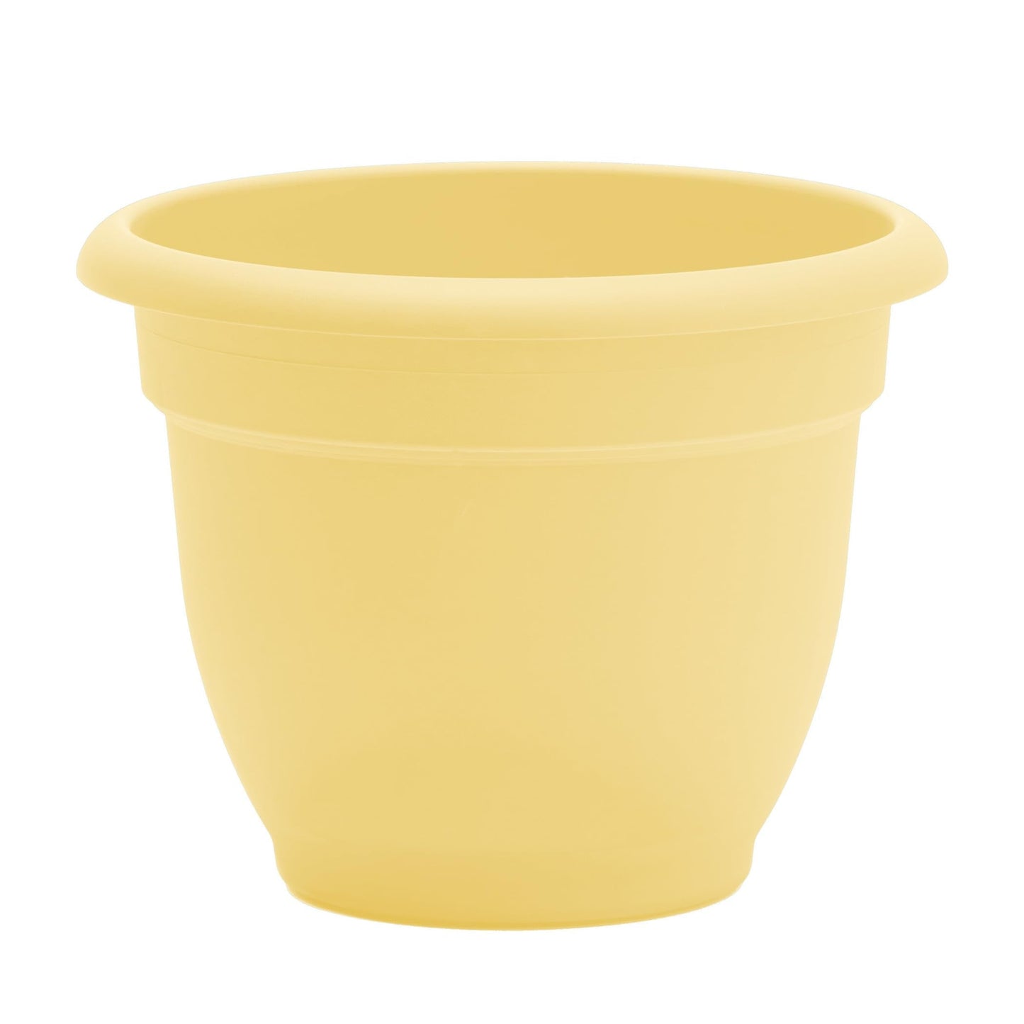 Bloem Ariana 12" Self-Watering Plastic Planter - Rolled Rim Indoor/Outdoor Garden Pot, Daffodil, 2-Pack
