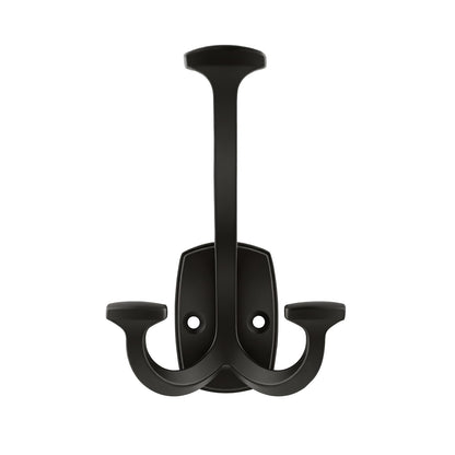 HARPOON Triple Prong Decorative Wall Hook | 3 Pack Matte Black Hook for Coat, Hats, Backpacks, Bags | Hooks for Bathroom, Bedroom, Closet, Entryway, Laundry Room, Office