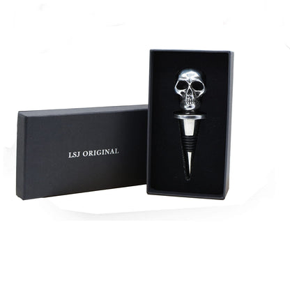 Silver Skull Bottle Wine Stoppers，Perfect Skull Theme Souvenirs Gifts for Men, Women
