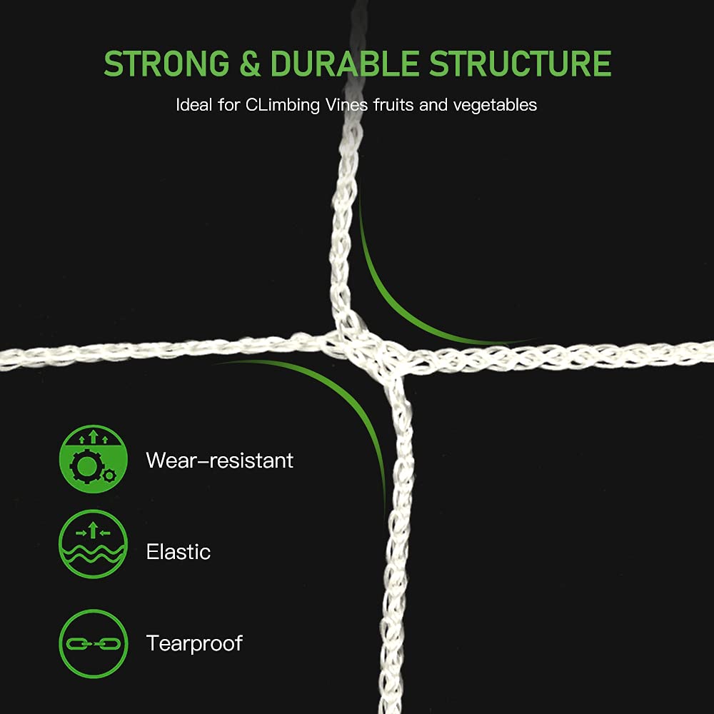 Trellis Netting, CANAGROW Heavy-Duty Garden Plant Trellis Netting for Climbing Plants, Outdoor Indoor Grow Net for Beans Tomatoes Peas Pumpkin Flowers, 6x30ft, 1 Pack