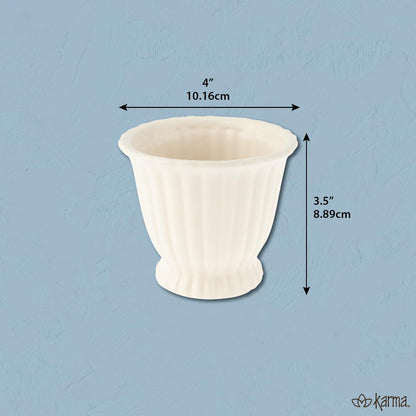 Karma, Modern Fluted Pot, Boho Small Plant Ceramic Pots, Modern Desk Decor, Office Planters, Small