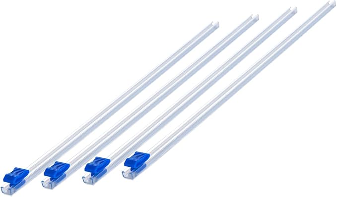 Plastic Wrap Slide Cutter - 4 Sticks Self-Adhesive Fit 12" Roll Plastic Wrap Sliding Cutter for Foil Wax Paper Parchment Paper - Wrapping Paper Cutter Replacement Fit Most Brands Wrap Dispenser