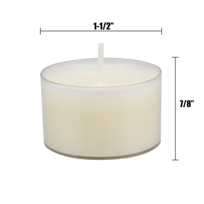 Stonebriar Tea Light Candles, 192 Pack, Unscented, Long Burning, Clear Cup, 8 Hour Burn Time, Model DTLR-192-8
